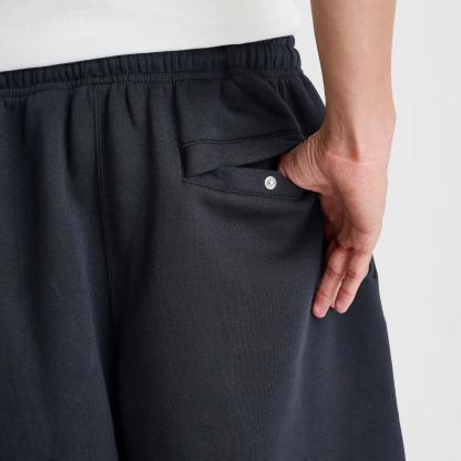 Men's Nike Club Fleece Swoosh Graphic Shorts - Black/Black/White