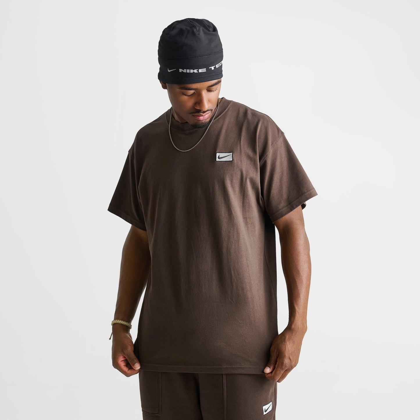 Men's Nithtke Sportswear Swoosh Box T-Shirt - Baroque Brown/Sail