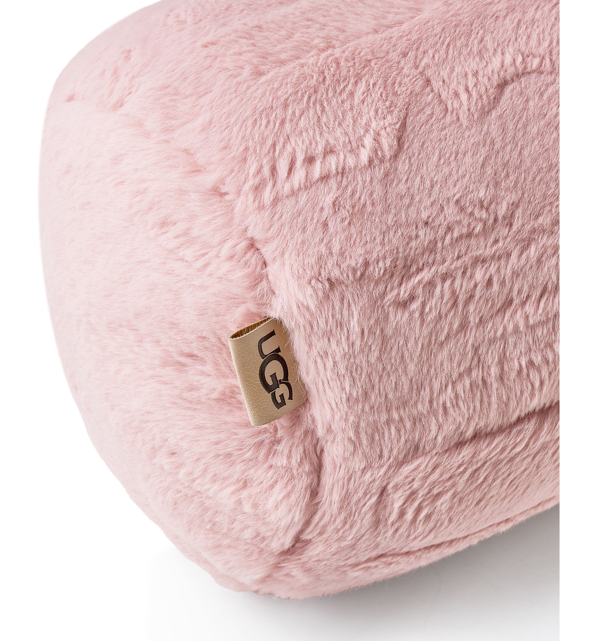 UGG® Valor Carved Faux-Fur Bolster Decorative Pillow, 8" x 26" - Lotus Blossom