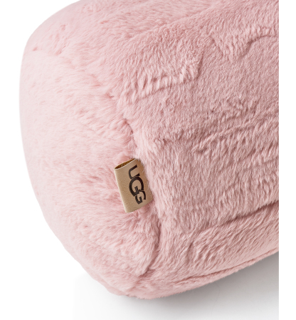 UGG® Valor Carved Faux-Fur Bolster Decorative Pillow, 8" x 26" - Lotus Blossom