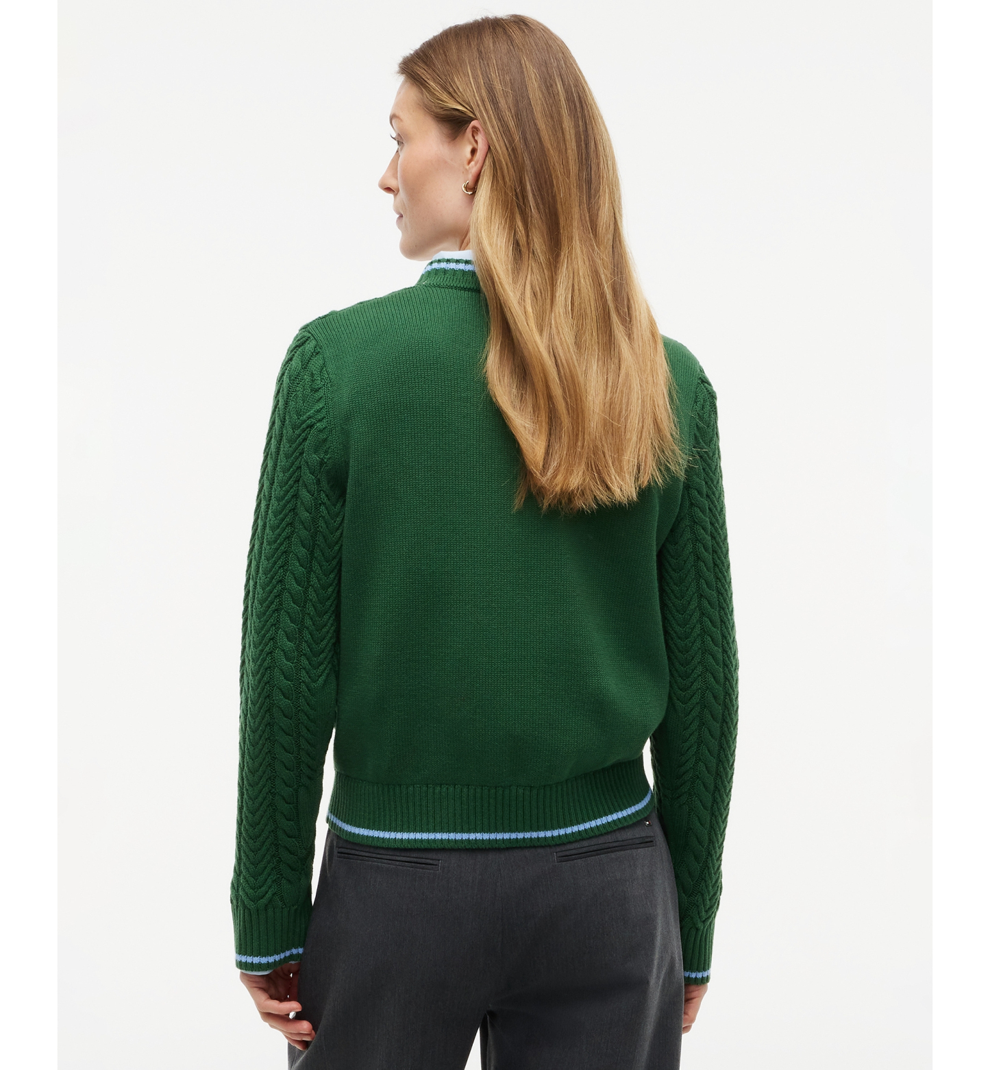 Tommy Hilfiger Women's Heritage Cable Long-Sleeve Cardigan Sweater - Deep Evergreen