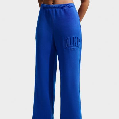 Women's Nithtke Studio Fleece Medium Weight "Graphic Pack" Embossed Mid-Rise Wide-Leg Pants - Old Royal/Old Royal
