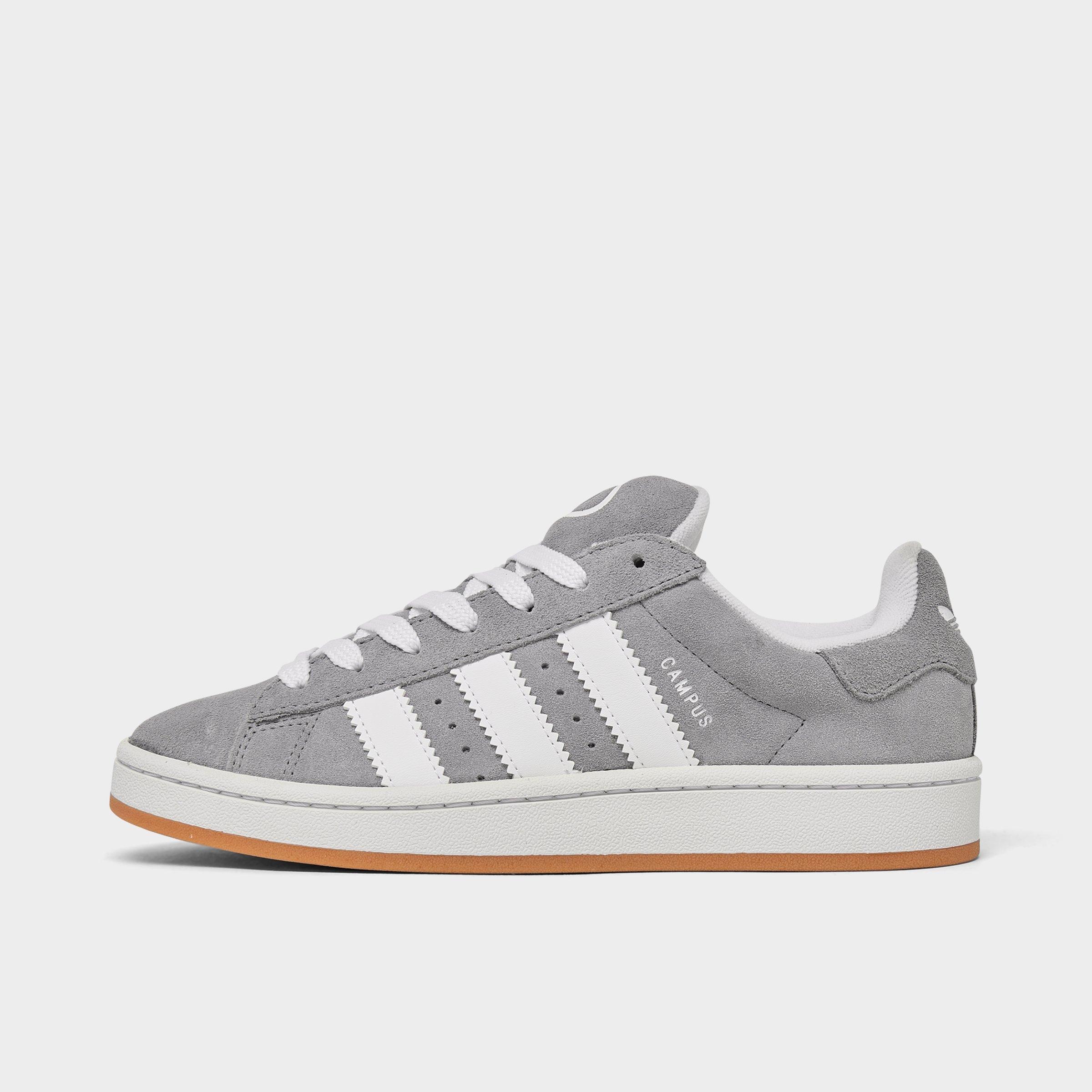Big Kids' adidas Originals Campus 00s Casual Shoes - Grey/White - Left shoe facing left. Outside of the shoe.