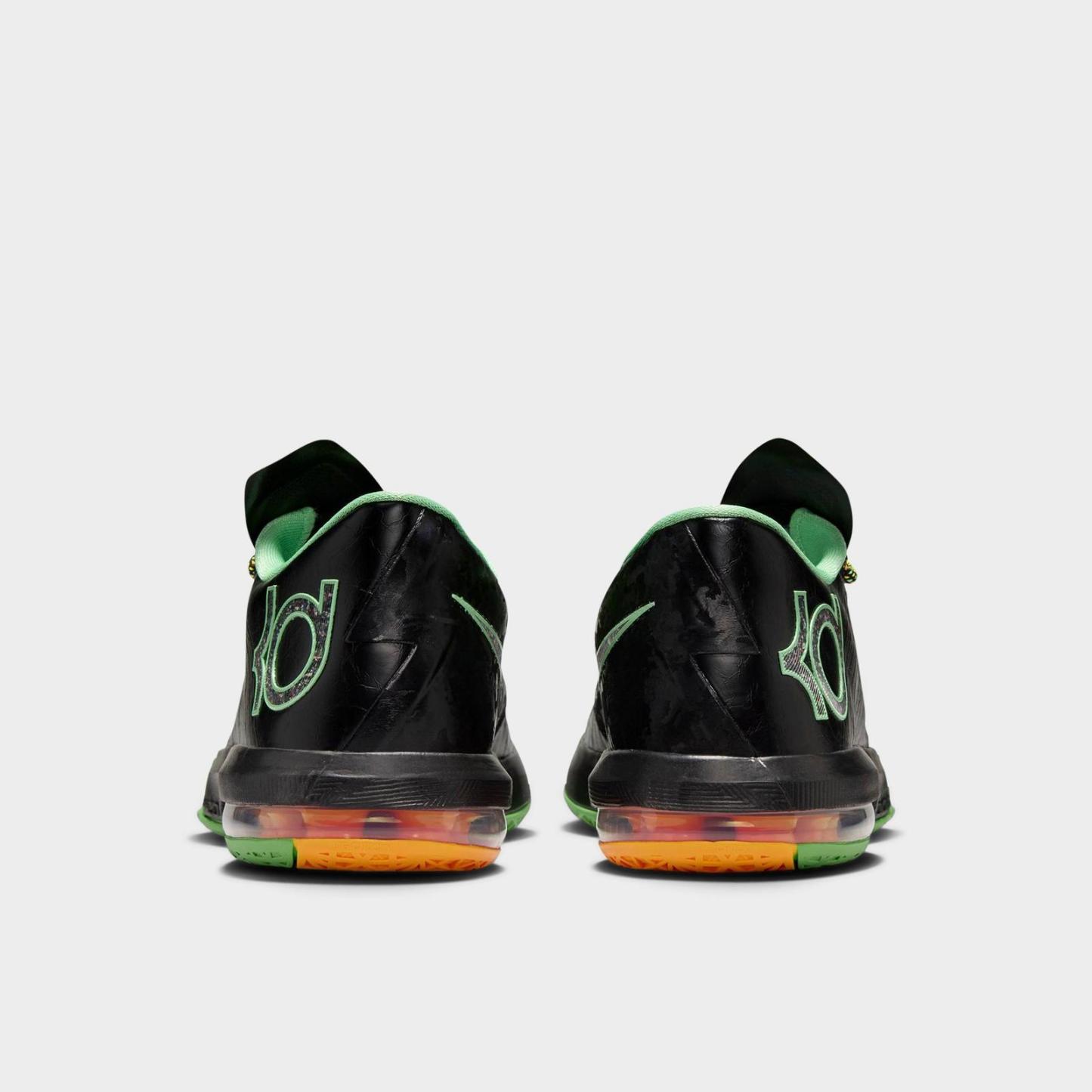 Men's Nike KD 6 Basketball Shoes - Black/Multi-Color/Light Lucid Green