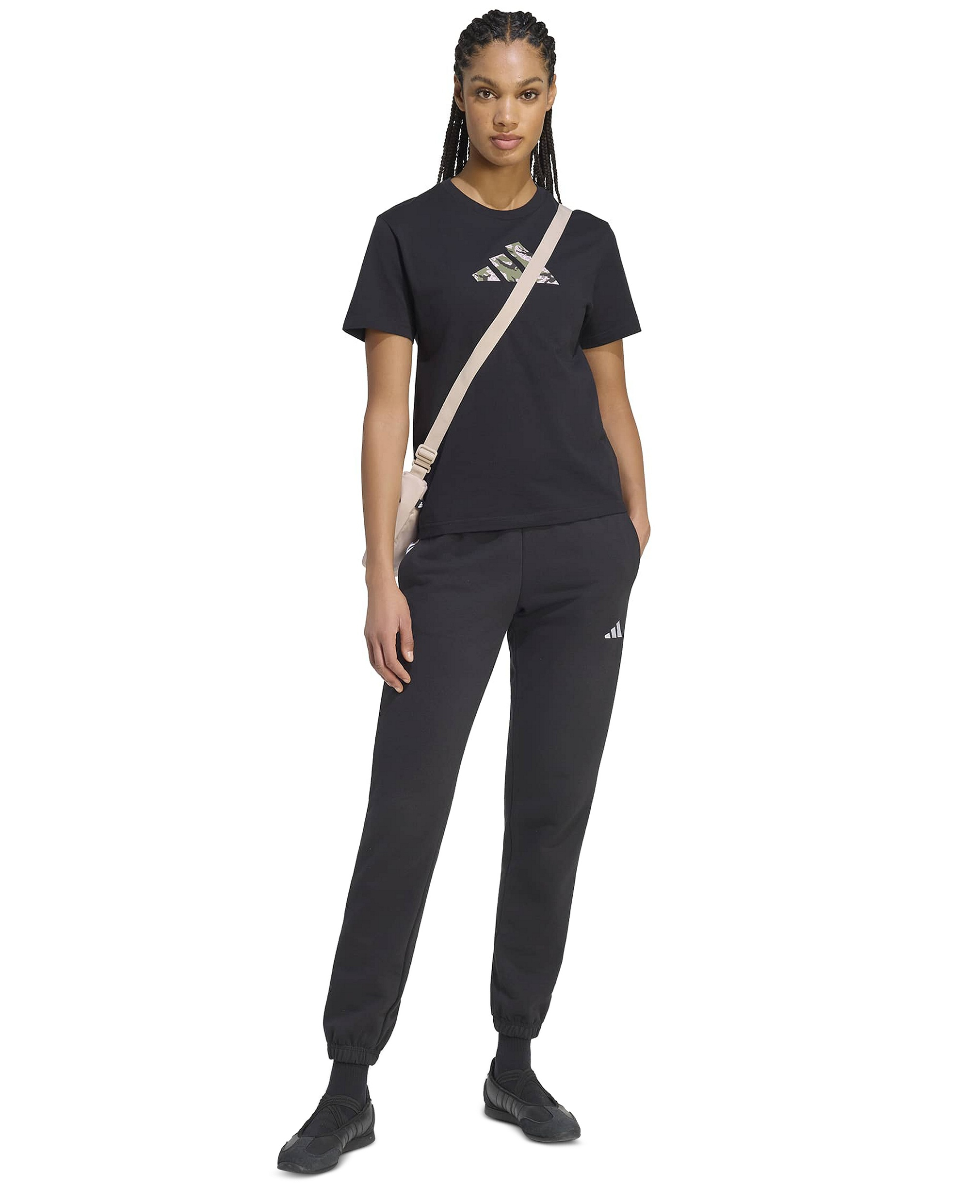 adidas Women's Camo T Camo-Print T-Shirt - Black