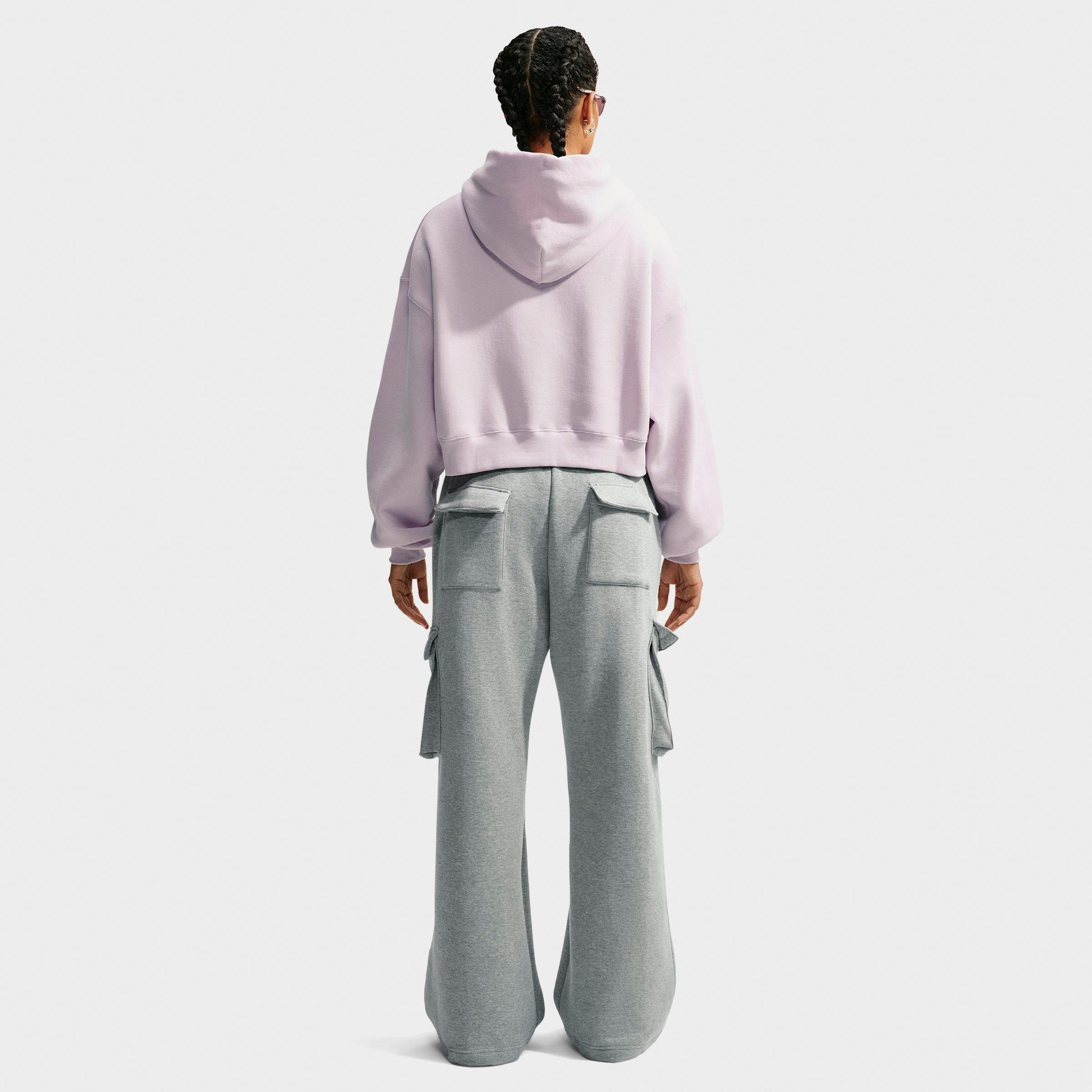 Women's Nithtke Studio Fleece Medium-Weight High-Rise Oversized Cargo Pants - Dark Grey Heather/Sail