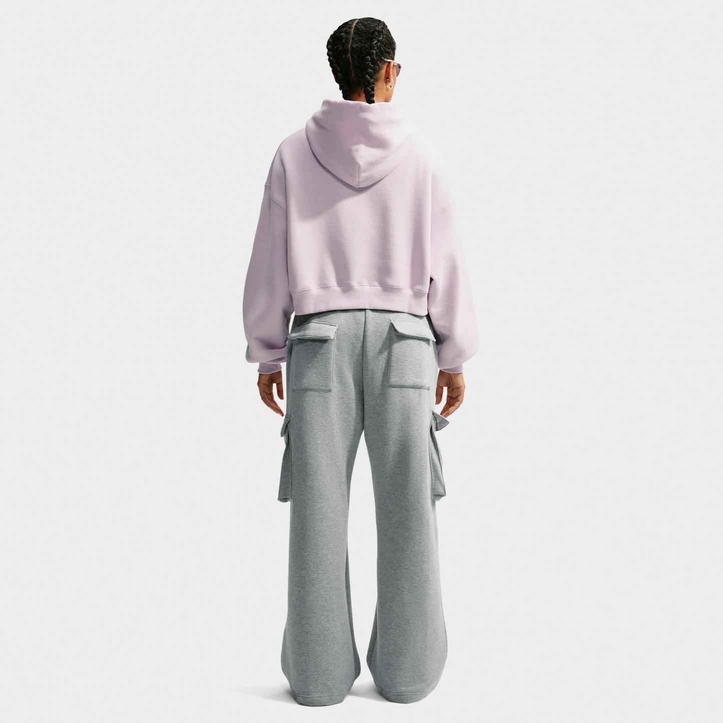 Women's Nithtke Studio Fleece Medium-Weight High-Rise Oversized Cargo Pants - Dark Grey Heather/Sail