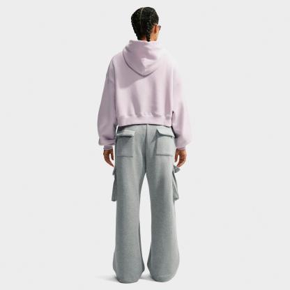 Women's Nithtke Studio Fleece Medium-Weight High-Rise Oversized Cargo Pants - Dark Grey Heather/Sail