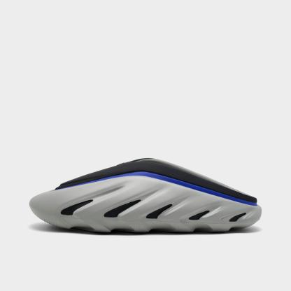 Men's adidas Anthony Edwards 3 Mules - Stone/Lucid Blue/Core Black - Left shoe facing left. Outside of the shoe.