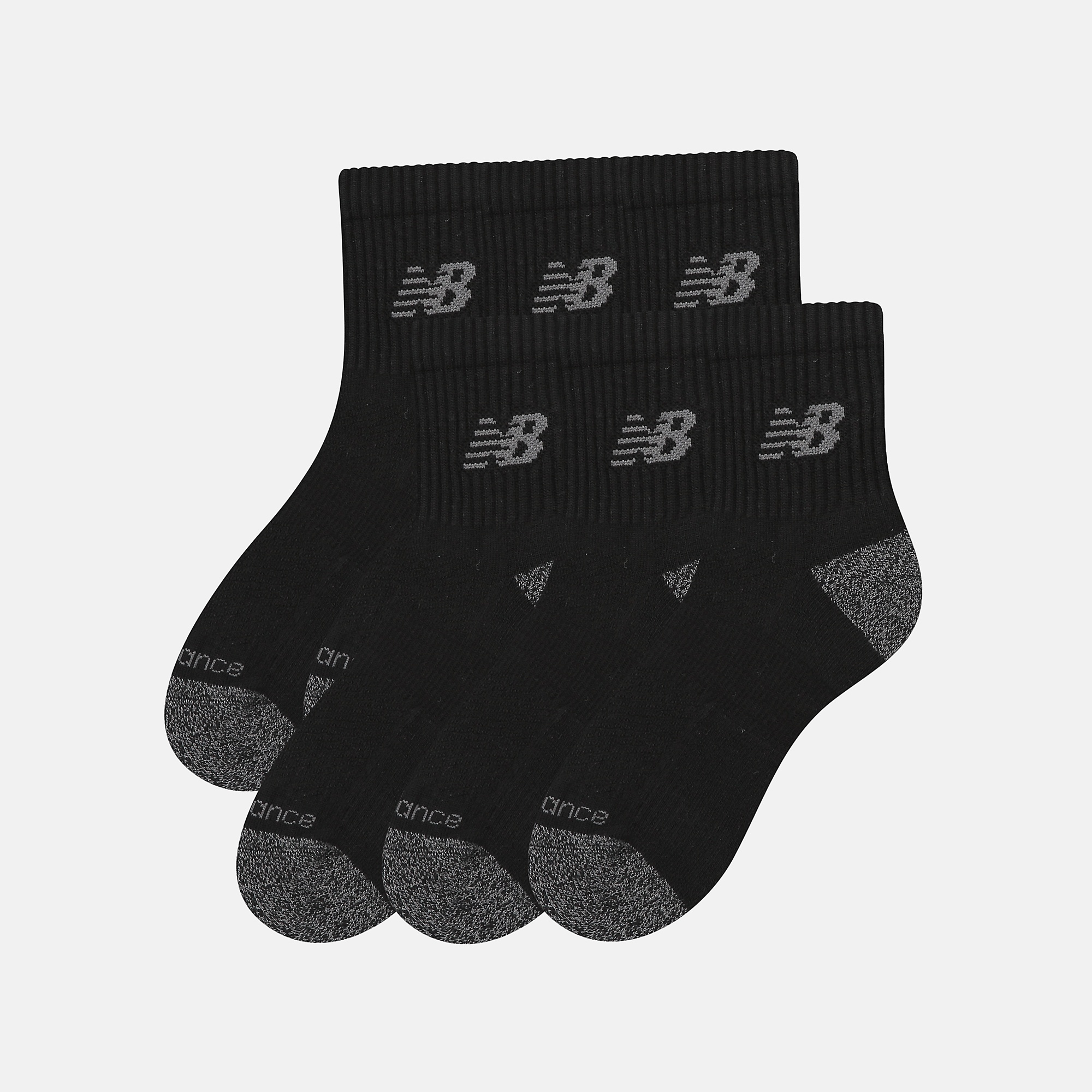 New Balance Active QTR Socks 6 Pack, LAS65202BK