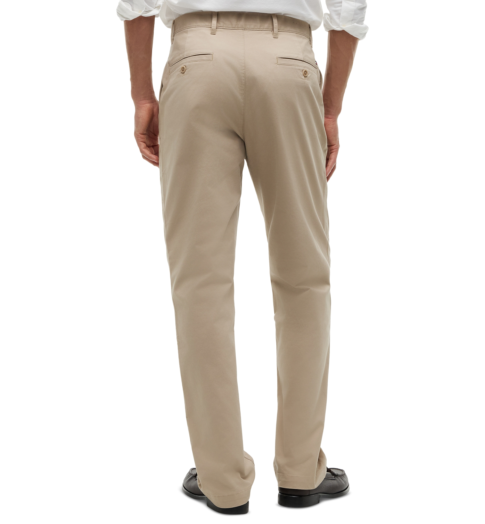 Tommy Hilfiger Men's Regular-Straight Fit Stretch Chino Pants - Batique Khaki