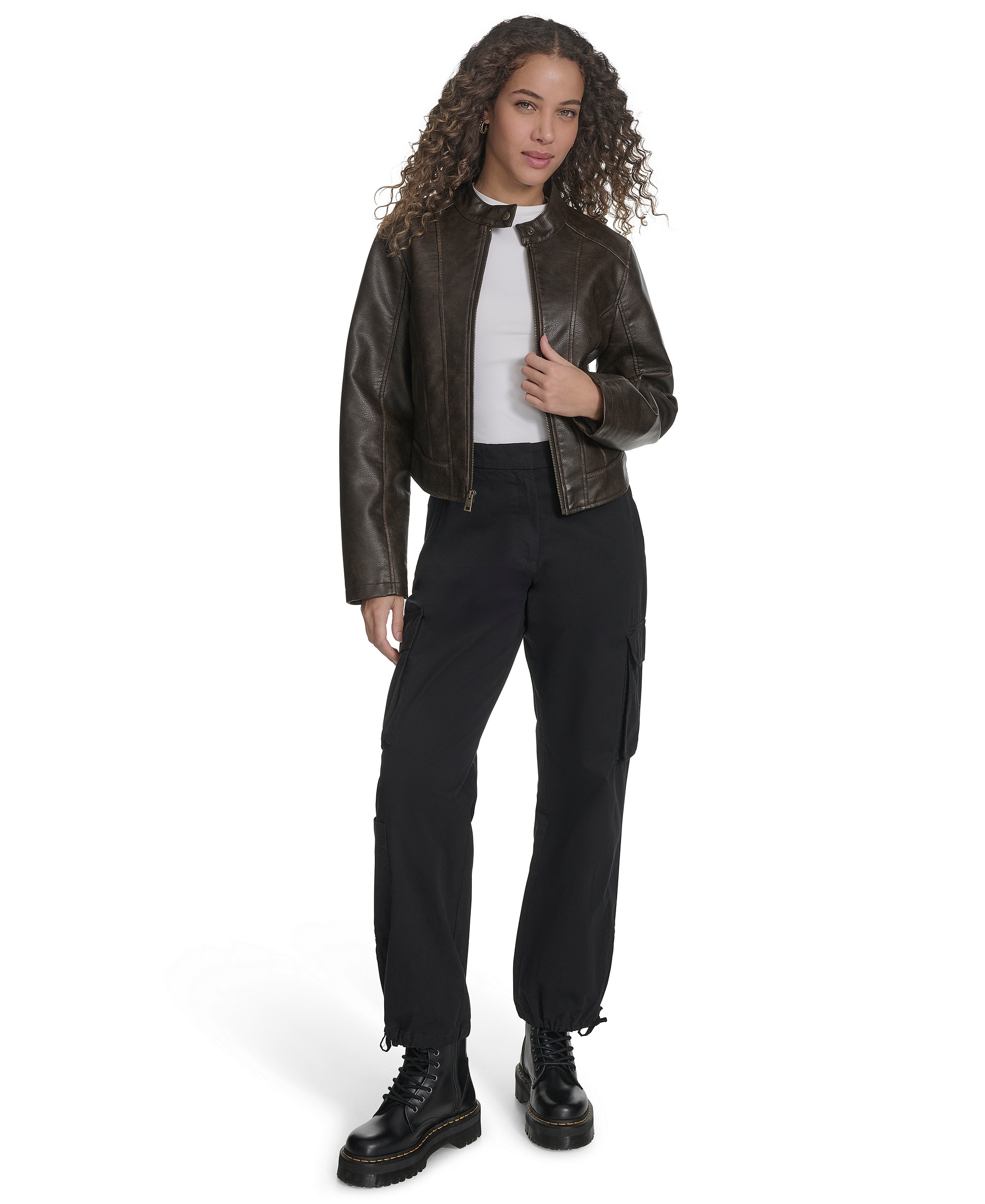 Levi's Women's Faux Leather Racer Jacket - Brown