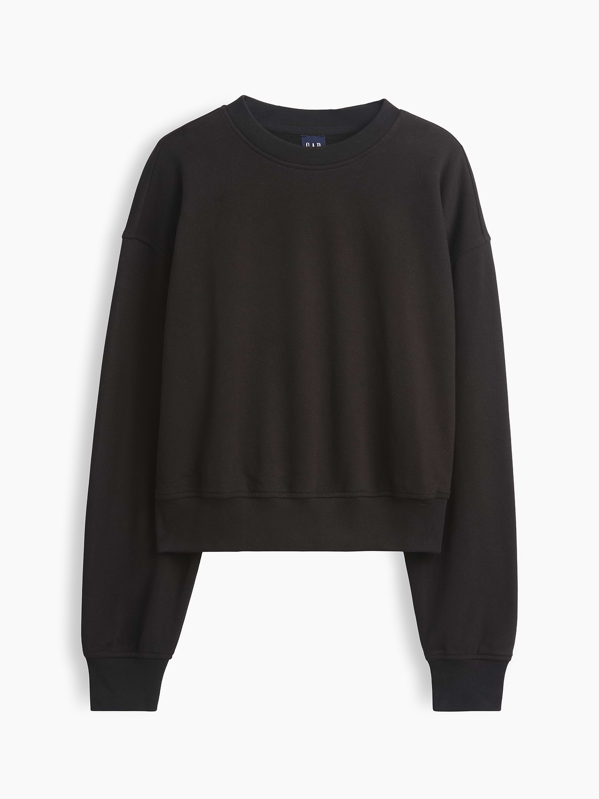 VintageSoft Terry Oversized Wedge Side-Slit Sweatshirt - Black