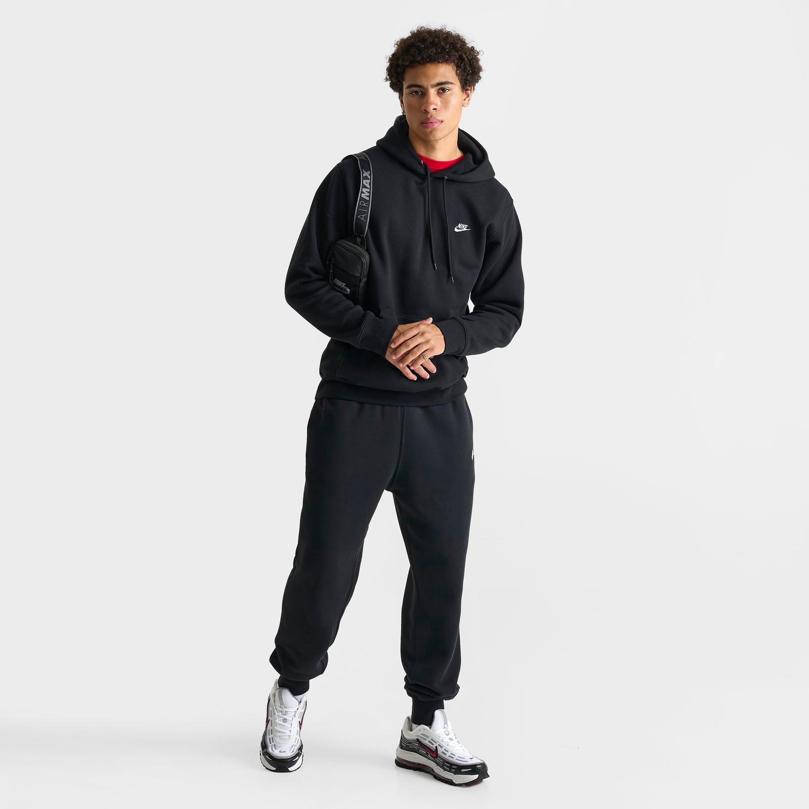 Men's Nike Club Fleece Premium Jogger Pants - Black/Black/White