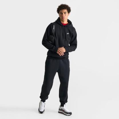 Men's Nike Club Fleece Premium Jogger Pants - Black/Black/White