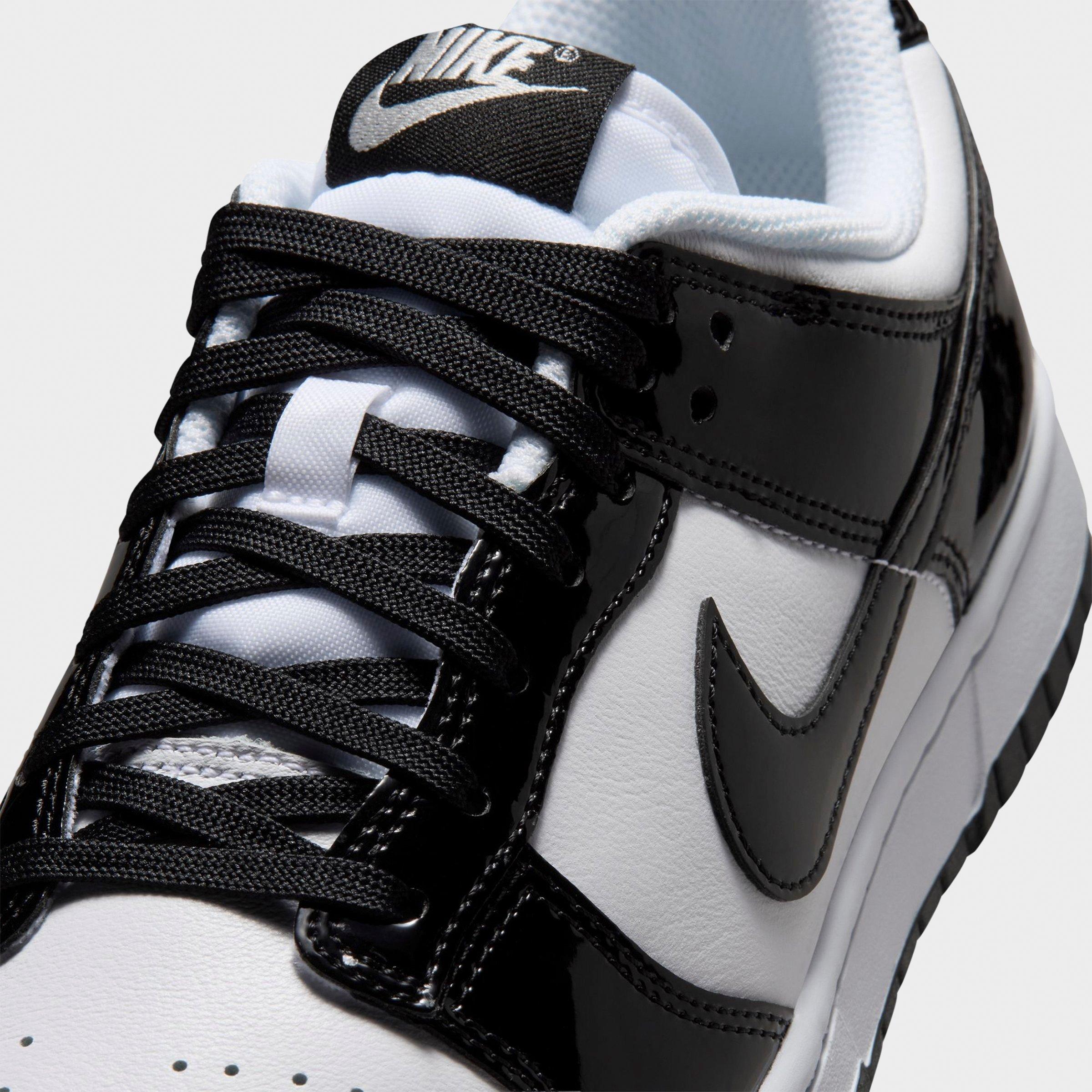 Women's Nithtke Dunk Low SE Casual Shoes - White/White/Metallic Silver/Black - Detail shot