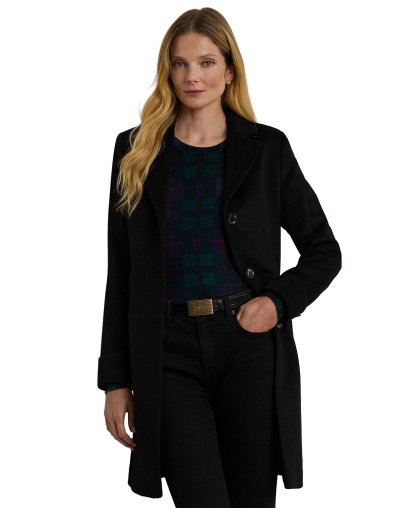 Lauren Ralph Lauren Women's Single-Breasted Walker Coat, Created for Macy's - Black