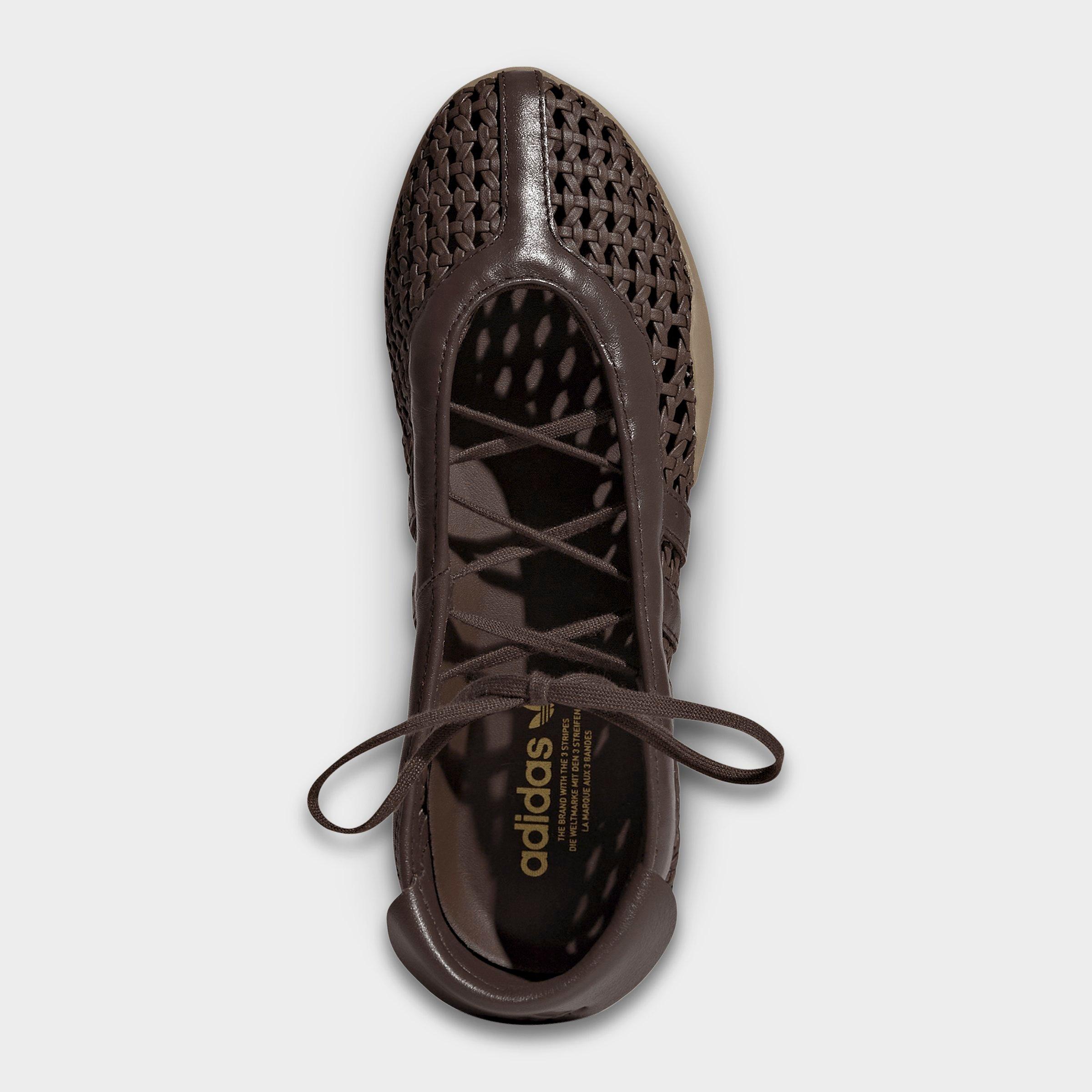 Women's adidas Originals Taekwondo Mei Ballet Casual Shoes - Brown/Brown/Gum - Detail shot