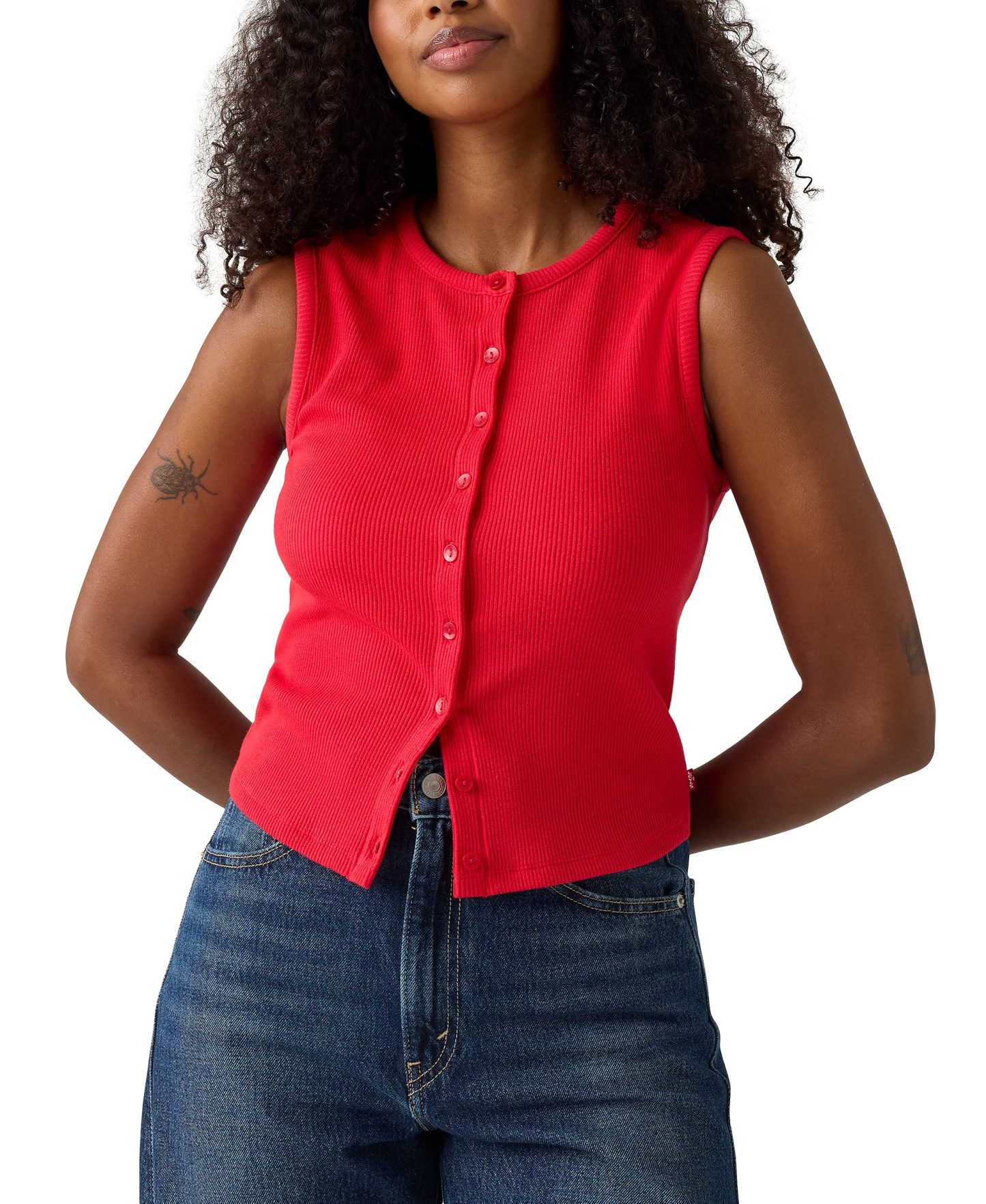 Levi's Women's Rory Sleeveless Button-Up Top - True Red