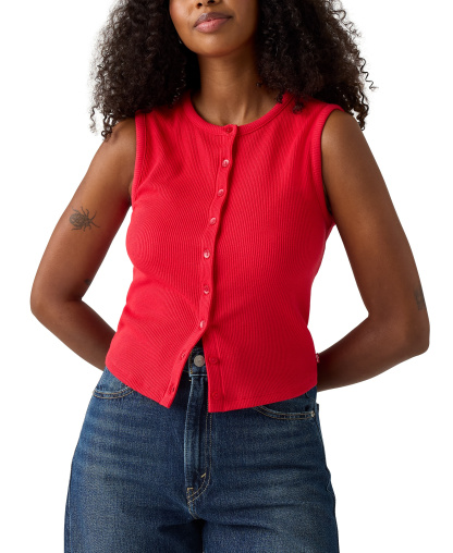 Levi's Women's Rory Sleeveless Button-Up Top - True Red