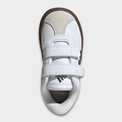 Kids' Toddler adidas VL Court 3.0 Hook-And-Loop Casual Shoes - Footwear White/Collegiate Green/Gum - Top view