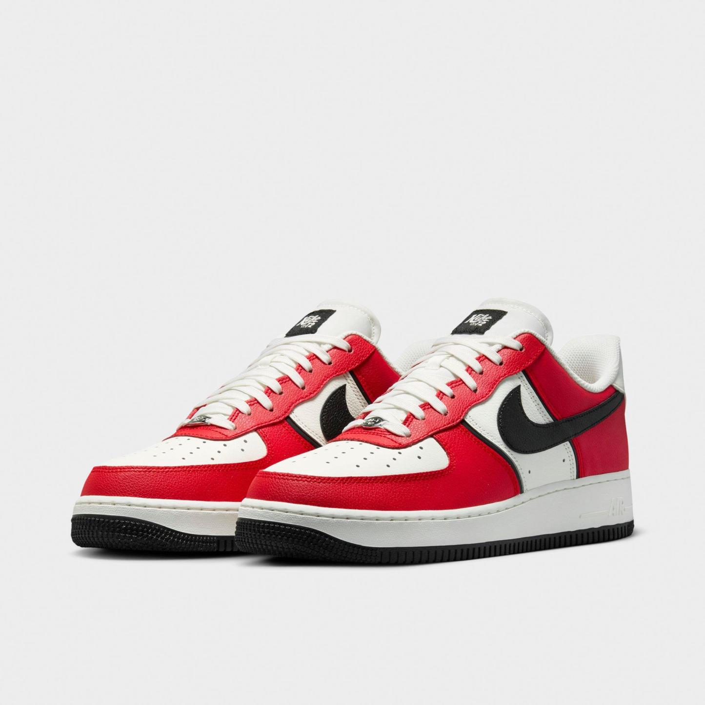 Men's Nithtke Air Force 1 '07 LV8 Sport Casual Shoes - University Red/Black/Sail - Both shoes facing left