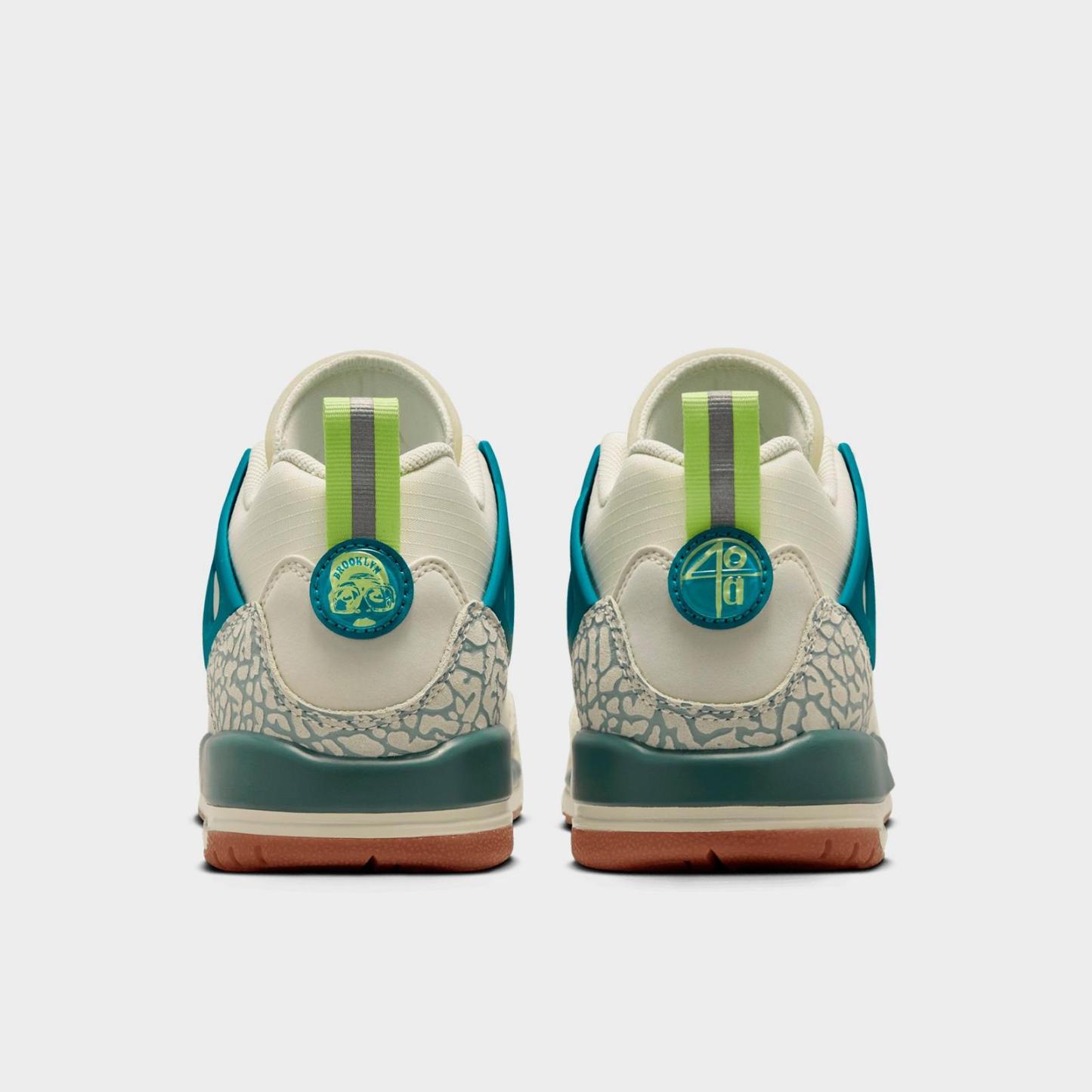 Big Kids' Jordan Spizike Low Casual Shoes - Sea Glass/Dusty Sage/Light Lemon Twist/Green Abyss - Left shoe facing left. Outside of the shoe. - view 4