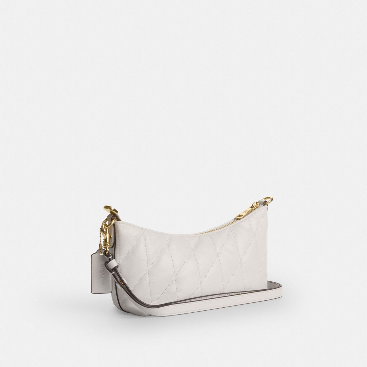 Caitlin Shoulder Bag With Quilting And Charm - Gold/Chalk - view 6