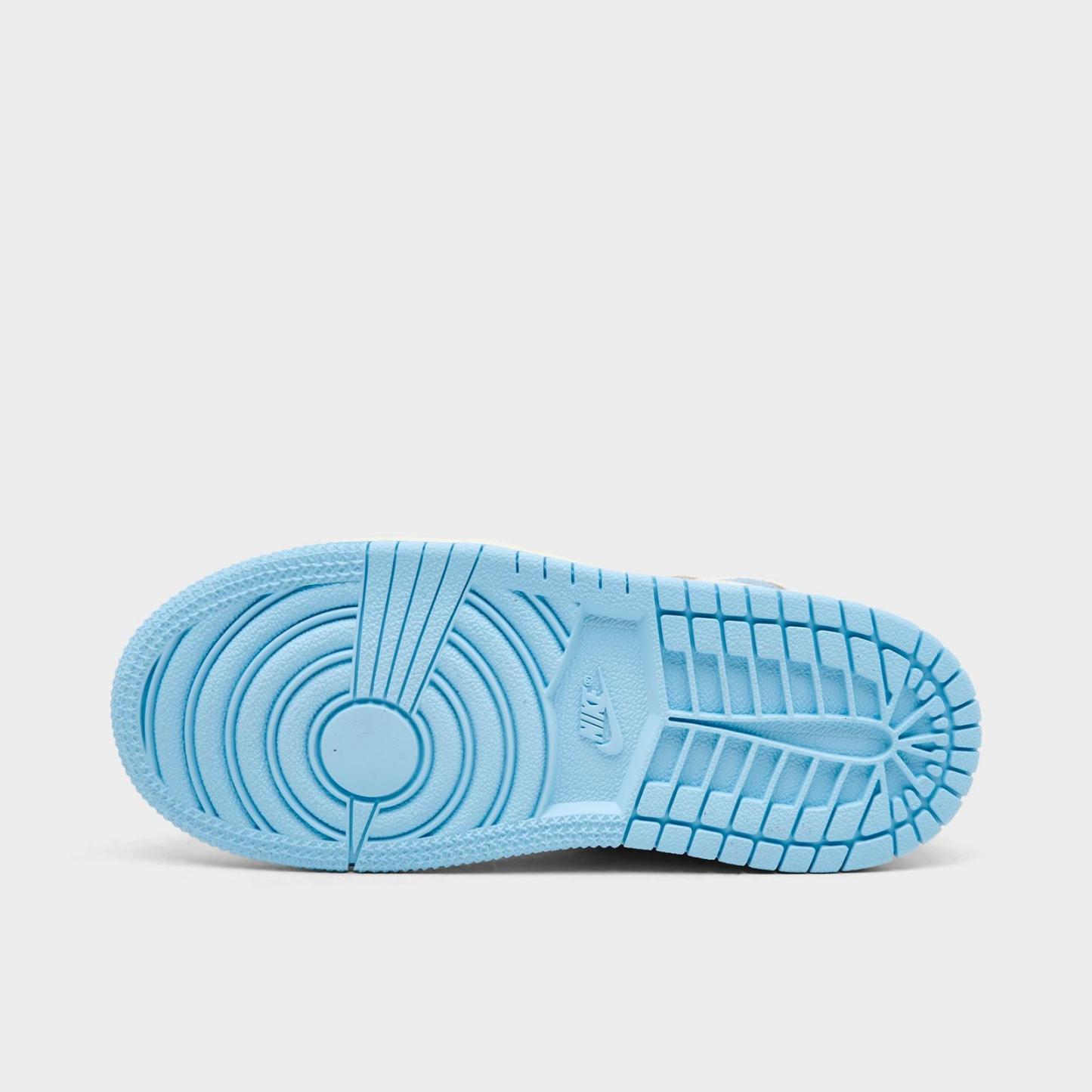 Kids' Toddler Air Jordan Retro 1 High OG Casual Shoes - Pale Ivory/Psychic Blue/Coconut Milk - view 6