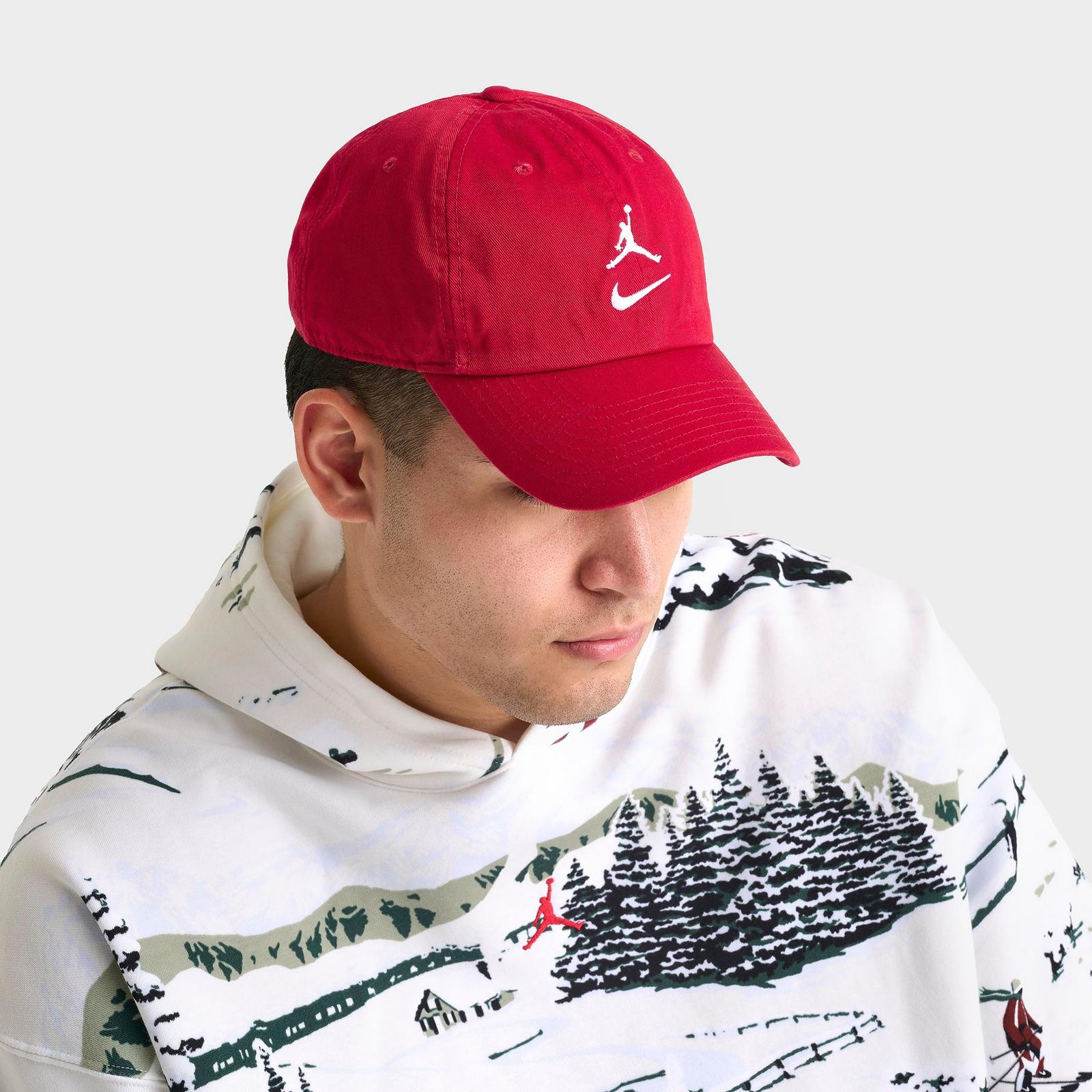 Jordan Stacked Logo Club Strapback Hat - Red - view 1