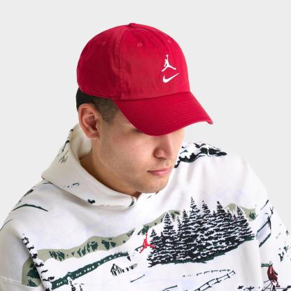 Jordan Stacked Logo Club Strapback Hat - Red - view 1