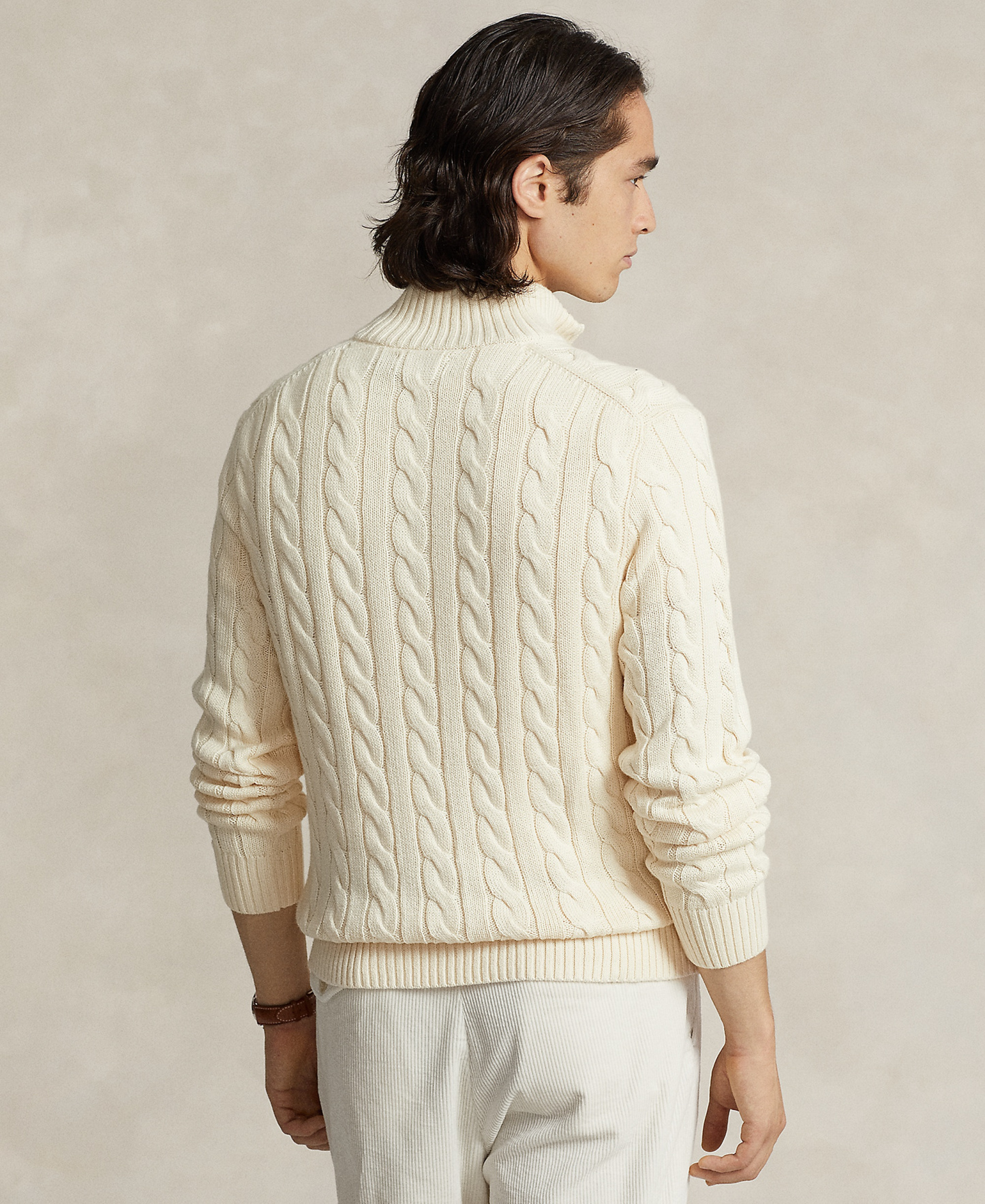 Polo Ralph Lauren Men's Cable-Knit Cotton Sweater - Cream