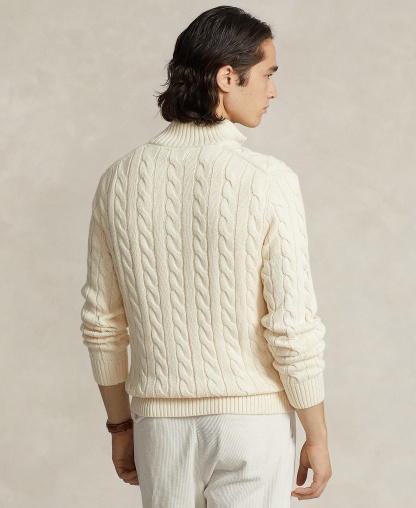 Polo Ralph Lauren Men's Cable-Knit Cotton Sweater - Cream