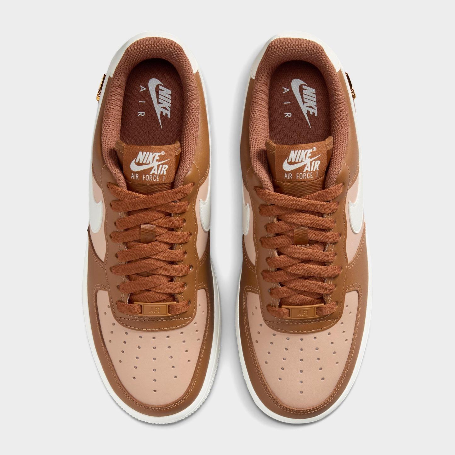 Women's Nithtke Air Force 1 '07 SE Casual Shoes - Light British Tan/Hemp/Metallic Gold/Sail - Top view