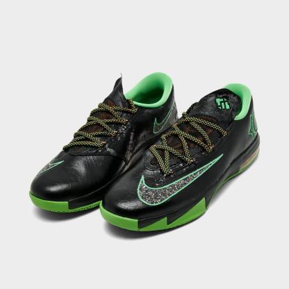 Big Kids' Nike KD 6 Basketball Shoes - Black/Multi-Color/Light Lucid Green