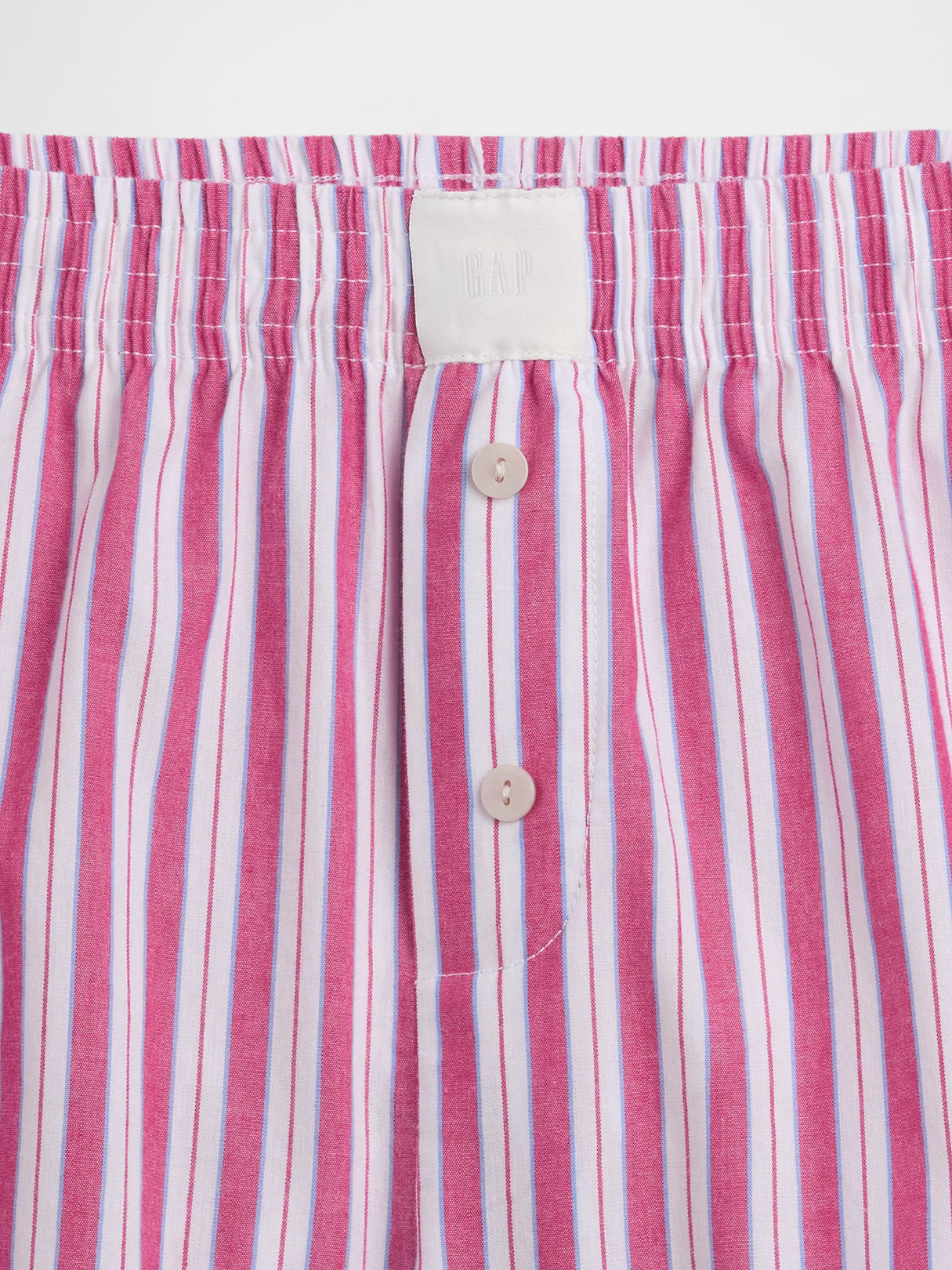 Poplin PJ Boxer Shorts - Red & blue stripe