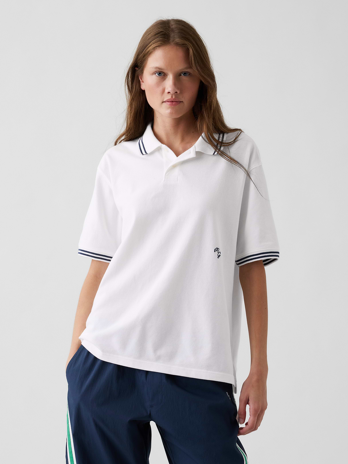 Gap × Malbon Relaxed Polo Shirt - New off white