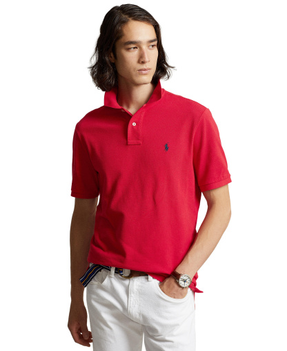 Polo Ralph Lauren Men's Custom Slim-Fit Mesh Polo Shirt - Red