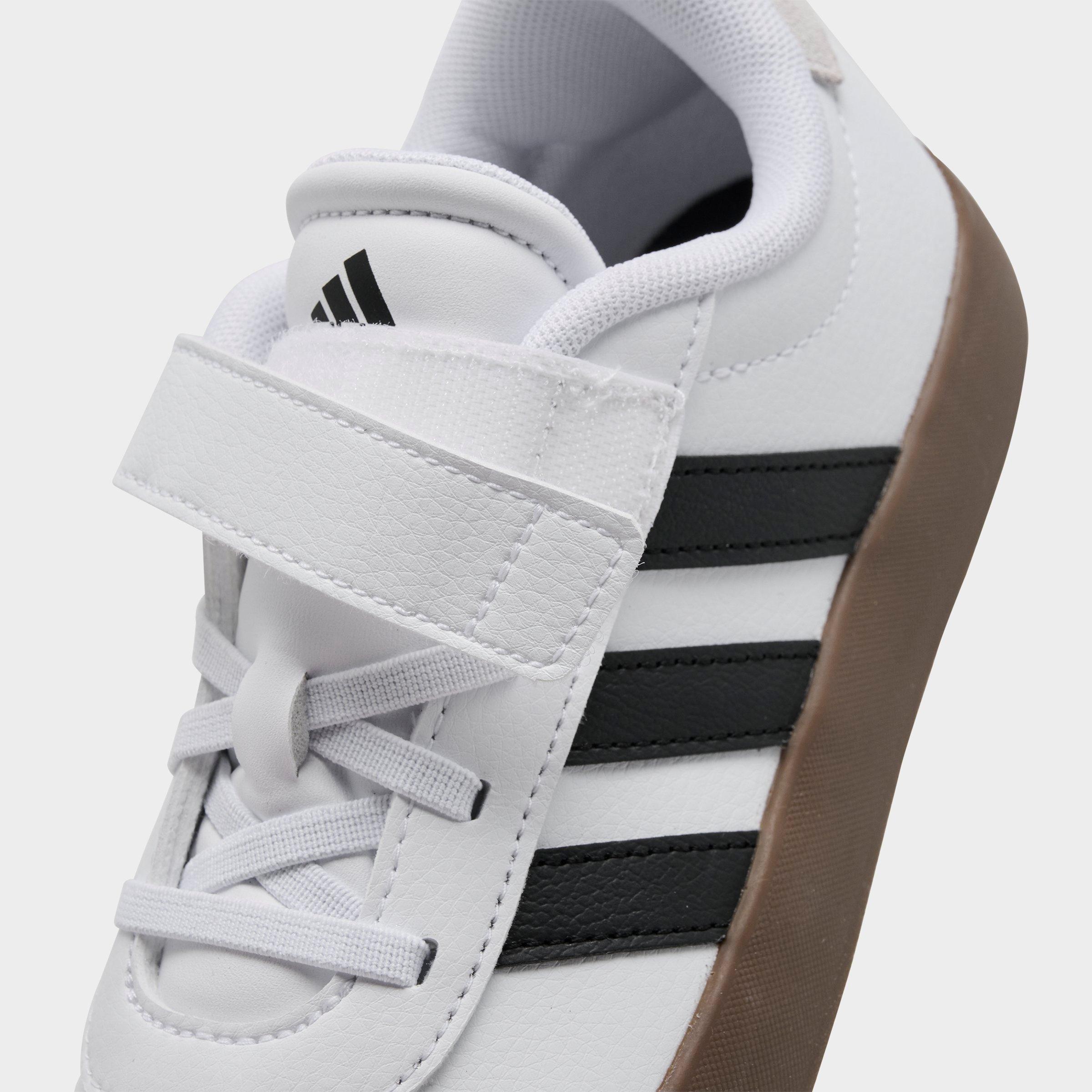 Little Kids' adidas VL Court 3.0 Hook-And-Loop Casual Shoes - Cloud White/Core Black/Grey One - Detail shot