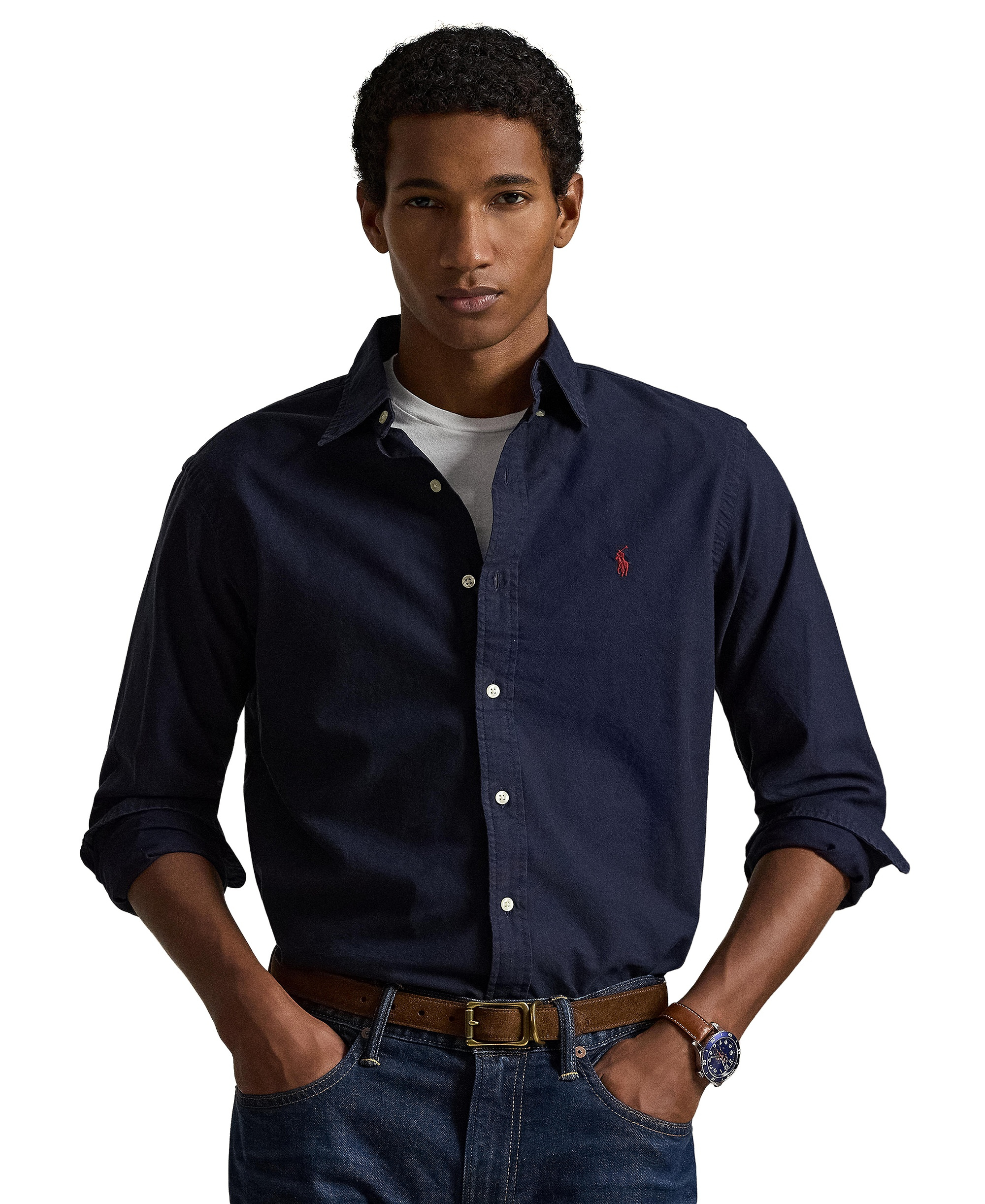 Polo Ralph Lauren Men's Garment-Dyed Oxford Shirt - Navy