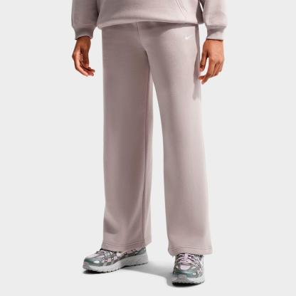 Girls' Big Kids' Nithtke Sportswear Studio Fleece Open Hem Sweatpants - Moon Particle/White