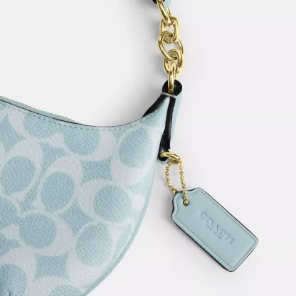 Mini Payton Bag In Signature Canvas - Gold/Light Blue - view 8