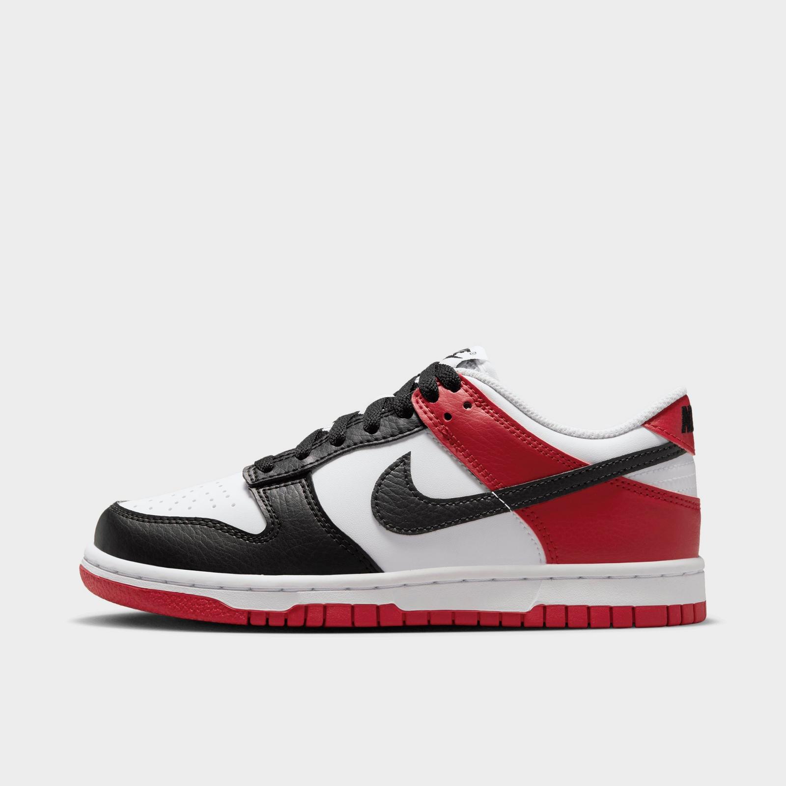 Big Kids' Nike Dunk Low Casual Shoes - Gym Red/Black/White