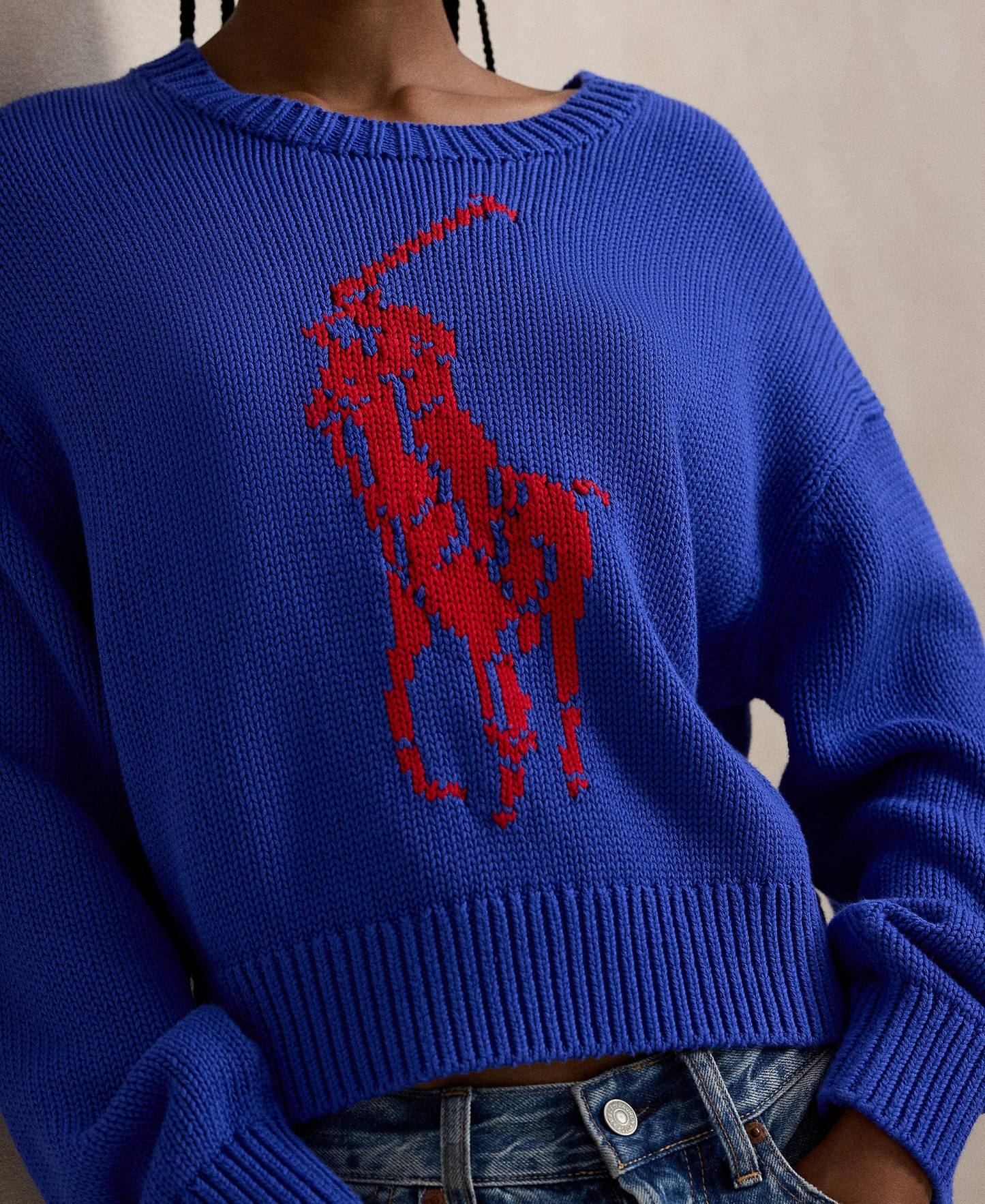 Polo Ralph Lauren Women's Big Pony Crewneck Sweater - Bright royal