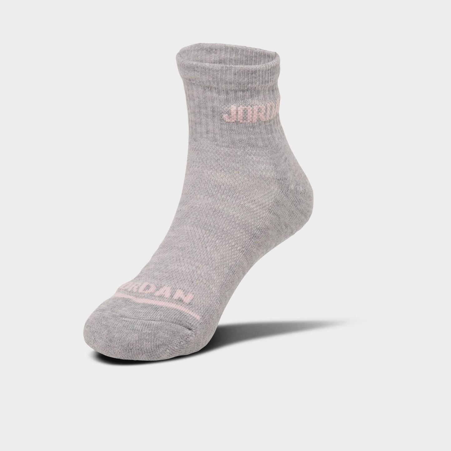 Girls' Big Kids' Jordan Cushioned Ankle Socks (6-Pack) - Pink Foam/White/Grey - view 5