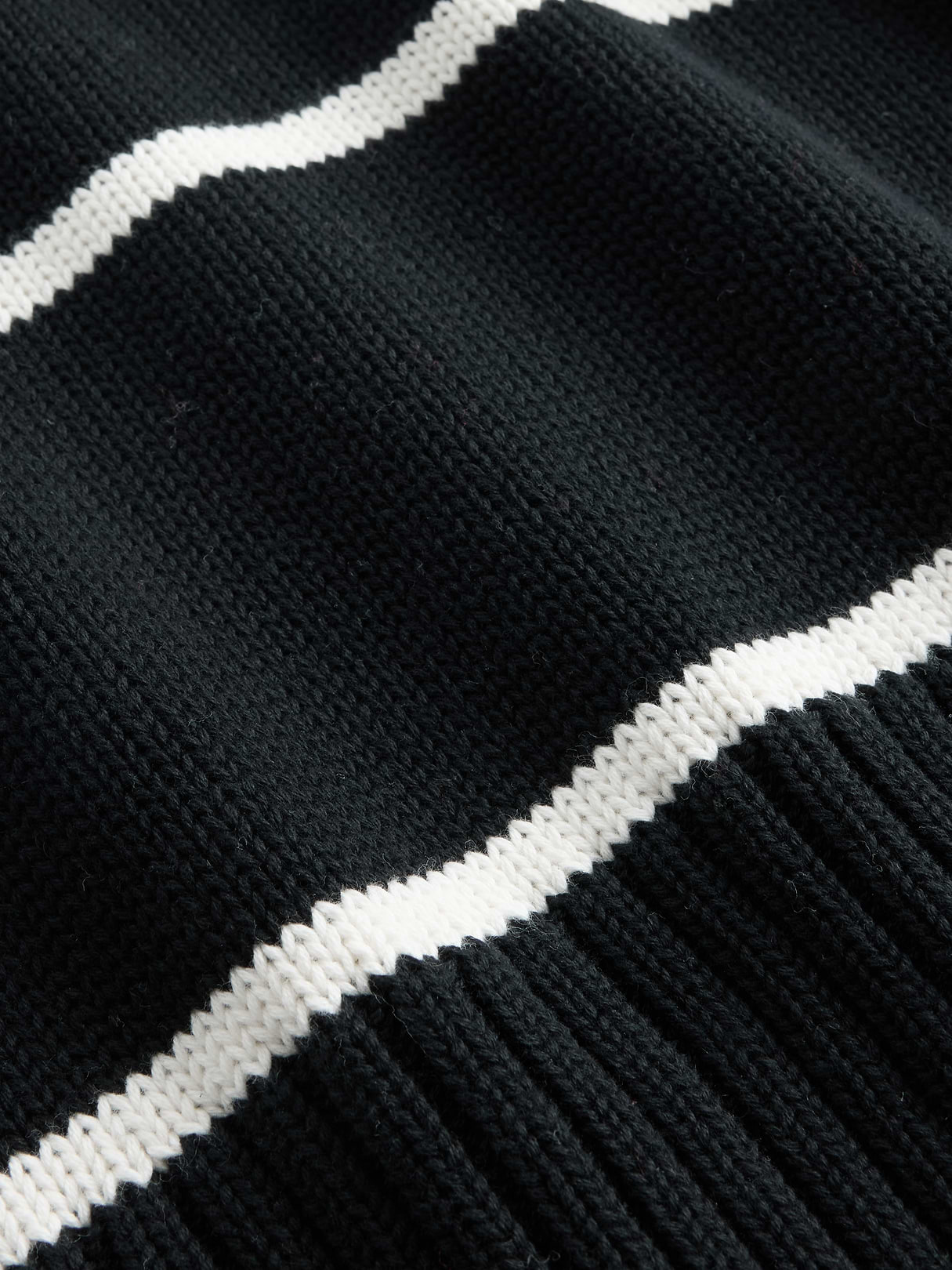 100% Cotton Oversized Sweater - Black & white stripe