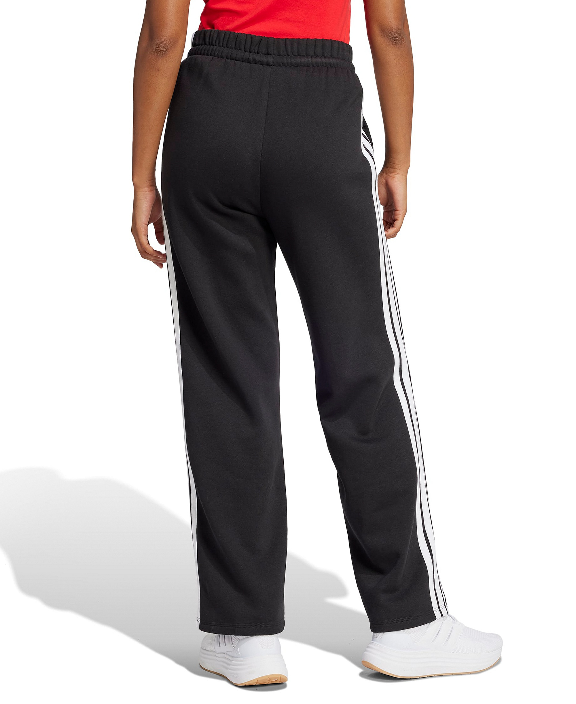 adidas Women's Essentials 3-Stripes Fleece Slim Pants - Black
