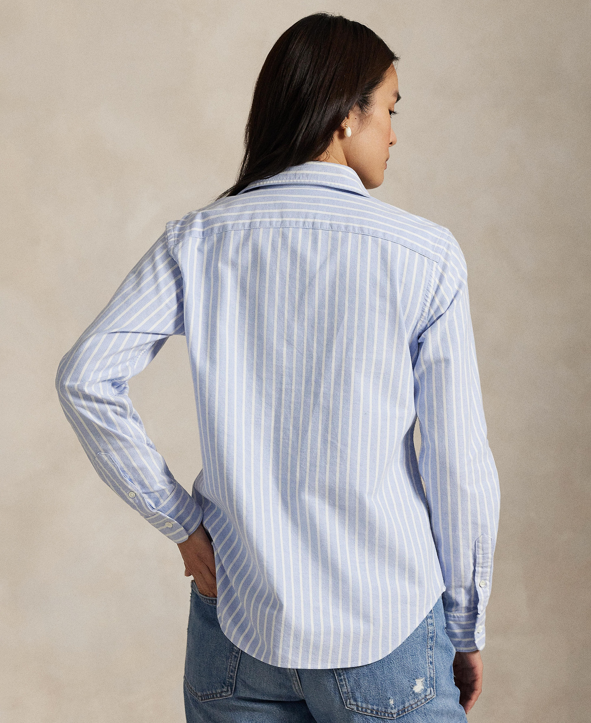 Polo Ralph Lauren Women's Slim-Fit Oxford Shirt - Harbor Island Blue/White