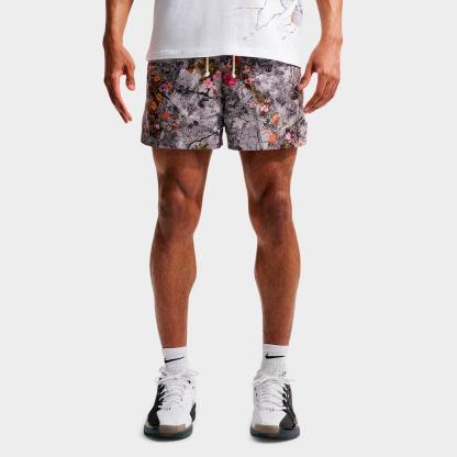 Men's Nithtke Standard Issue Dri-FIT 5" Practice Graphic Print Woven Basketball Shorts - Cement Grey/Pale Ivory