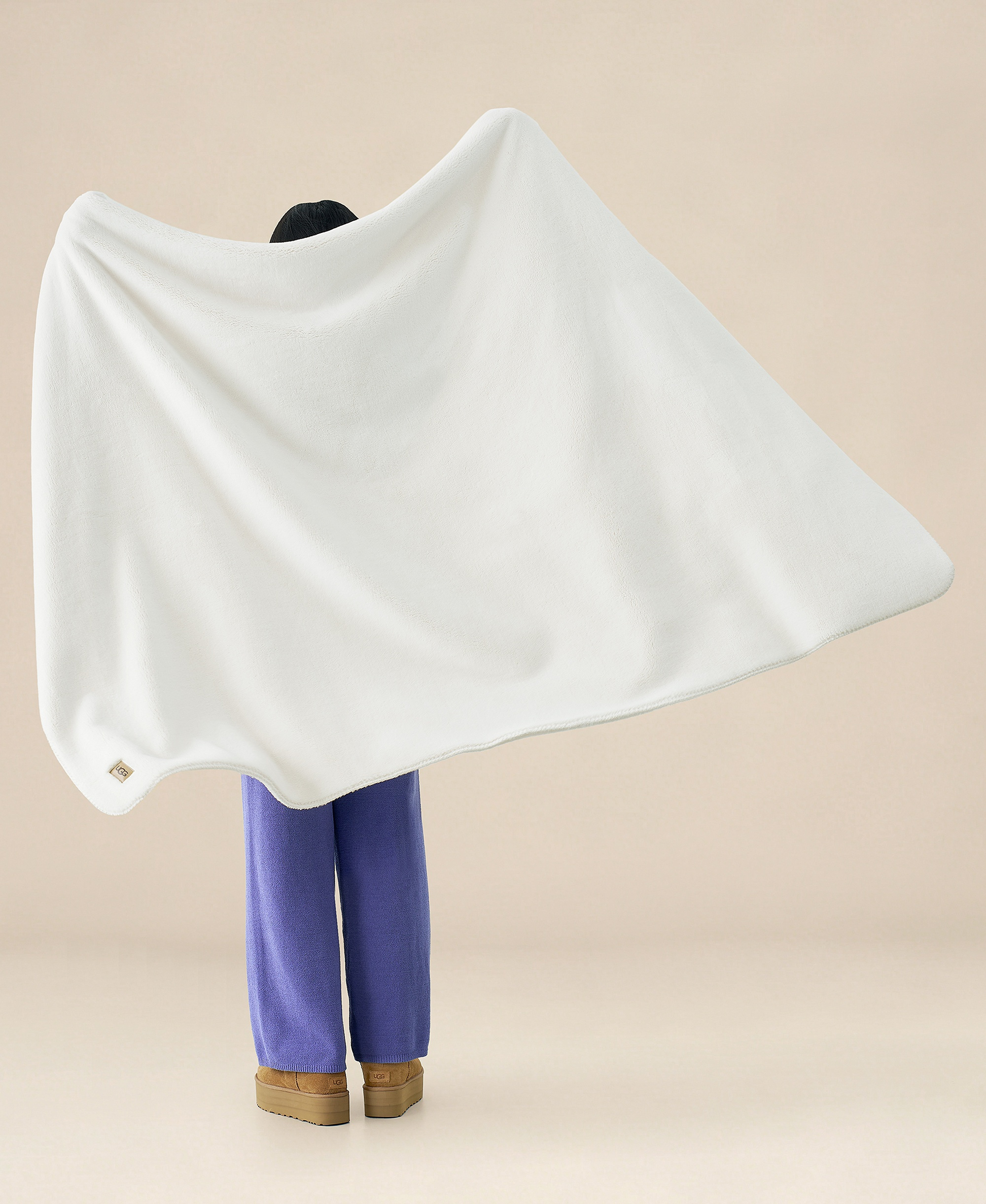 UGG® Saige Plush Throw, 50" x 70" - Snow